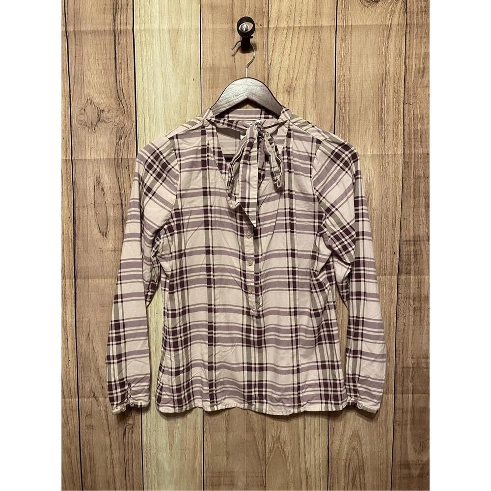 Winter Silks Small purple pink blouse button up shirt top womens 100% Silk